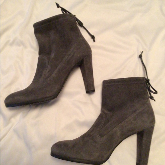 Stuart Weitzman Tie Back Bootie Gray Size 6 1/2 M - Picture 2 of 7